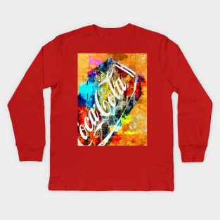 Coke Can Grunge Kids Long Sleeve T-Shirt